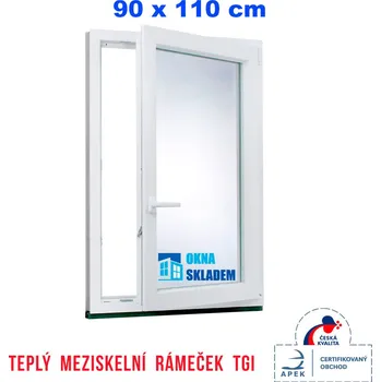 Okno ERKADO Plastové okno 90 x 110 cm bílé otevíravé i sklopné pravé