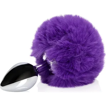 Anální kolík Ouch! Bunny Tail with Metal Butt Plug Purple