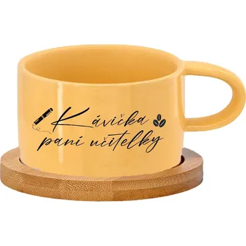 Hrnek makronka - Kávička paní učitelky Barva hrnečku: Žlutá