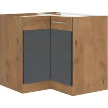 Kuchyňská linka Spodní rohová skříňka VEGA 90x90 DN 1F BB - šedá matná / dub lancelot - SLEVA 3% s kodem radost25