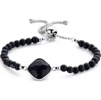 Náramek Victoria VBKACA73900 náramek černý kámen Black