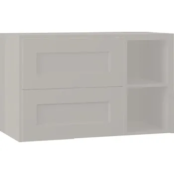 Koupelnový nábytek EBS Laca Skříňka umyvadlová s deskou a s regálem vpravo, 93,2 cm, šedá matná, LACARP90S