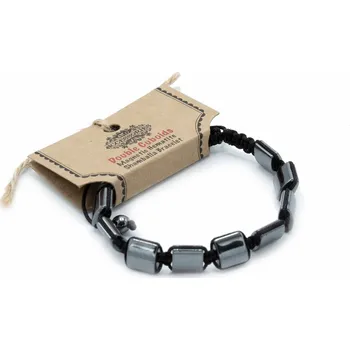 Drahý kámen Ancient Wisdom Magnetický Hematitový náramek Shamballa (dvojité kvádry)