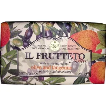 Mýdlo Nesti-Dante-Firenze Mydlo-a-sprchovy-gel Il-Frutteto-di-NestiOlivové a mandarinkové mýdlo 250 g (516,00 Kč / 1 kg)
