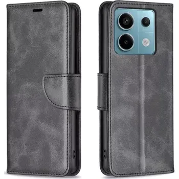 Pouzdro na mobilní telefon TT-TopTechnology Kožené pouzdro Xiaomi Redmi Note 13 Pro 4G black, černé, řada LAMBSKIN, materiál syntetická kůže