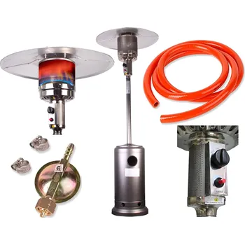 Plynový zářič Terasový plynový ohřívač 14 kW 2,3 m stříbrný