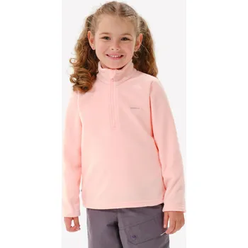 Pánská mikina QUECHUA Dětská turistická fleecová mikina MH 100 5-6 LET RŮŽOVÁ