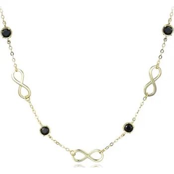 Náhrdelník Stříbrný náhrdelník nekonečno s černými zirkony JMAN0232GN45 + dárek zdarma