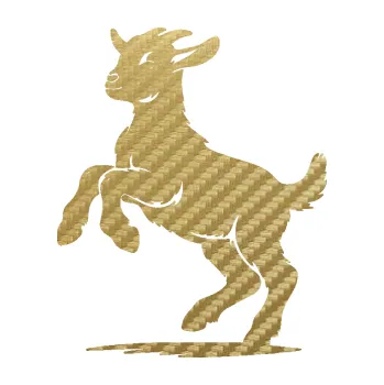 Samolepící dekorace SAMOLEPKA Kůzle 001 levá mladý kozlík (59 - 3D karbon zlatý) NA AUTO, NÁLEPKA, FÓLIE, POLEP, TUNING, VLASTNÍ TEXT, TISK, AUTOSAMOLEPKY.cz, POLEPY, OBRÁZEK, LOGO, SAMOLEPKY