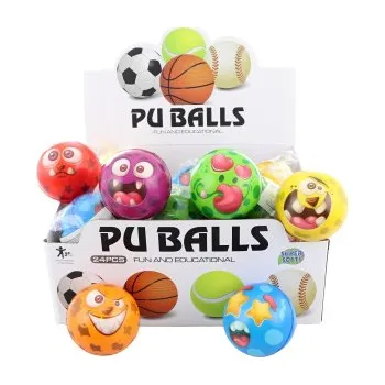 Dětský míč Míček obličeje 7 cm 24/bal