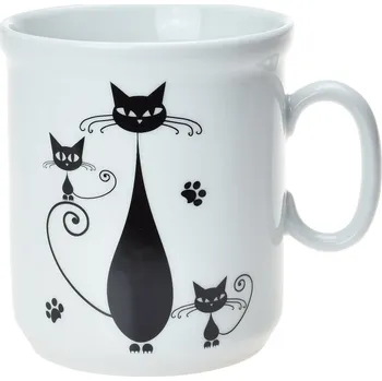 Český porcelán, Dubí Hrnek Henry Black Cats, černé kočky dekor č. 5 - 300 ml