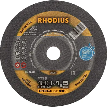 Řezný kotouč RHODIUS Extra tenký řezný kotouč XT38 180 x 1,5 x 22,23 PROline