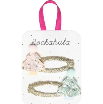 Vánoční dekorace Sponky - Rockahula - Vánoční stromek - růžovo-modrý