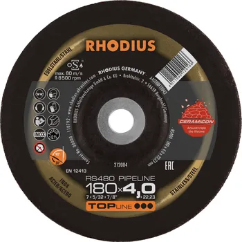 Brusný kotouč RHODIUS Brusný kotouč RS480 PIPELINE 180 x 4,0 x 22,23 TOPline