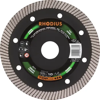 Řezný kotouč RHODIUS Diamantový řezný kotouč DG10 125 x 10,0 x 1,4 x 22,23 TOPline