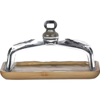 Máslenka Luxusní dóza na máslo MASINIES, sklo/bambus