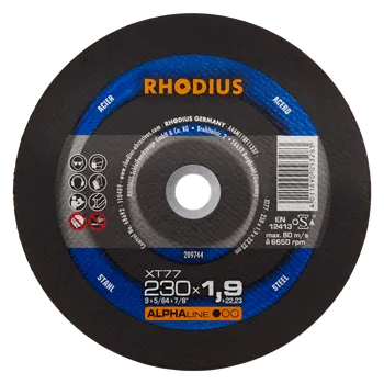 Brusný kotouč RHODIUS Extra tenký řezný kotouč XT77 230 x 1,9 x 22,23 ALPHAline