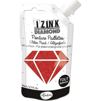 Speciální výtvarná barva Aladine Diamantová barva Aladine Izink Diamond, 80 ml - rouge, červená