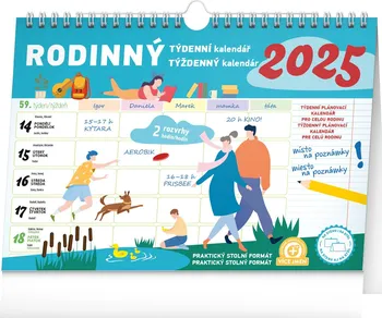 Kalendář Presco Group Týdenní rodinný plánovací kalendář s háčkem 2025