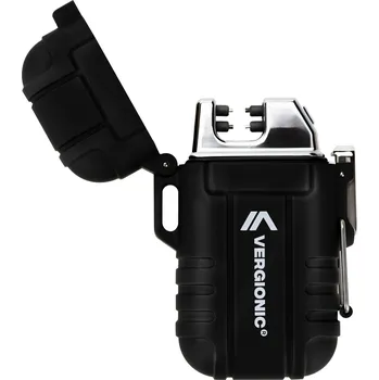 Zapalovač Vergionic 7595 plazmový vodotěsný USB zapalovač černý