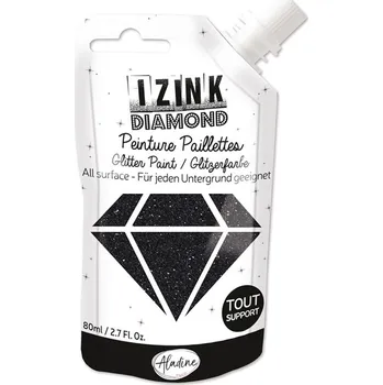 Speciální výtvarná barva Aladine Diamantová barva Aladine Izink Diamond, 80 ml - noir, černá