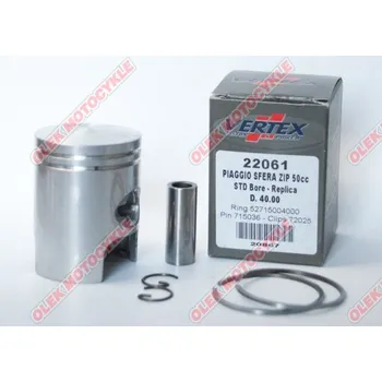 Píst motoru Píst Vertex PIAGGIO sféra,zip,QUARZ,FREE 40,00 mm (STD) ( kroužky 52715004000 X 2 kusy ) (Píst Vertex PIAGGIO sféra,zip,QUARZ,FREE 40,00 mm (STD) ( kroužky 52715004000 X 2 kusy ))