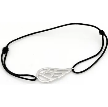 Náramek Provázkový náramek se stříbrným andělským křídlem STNA0761F