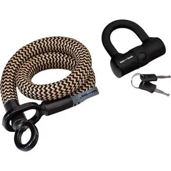 Zámek na kolo Zámek Tex-lock + U-lock, černo-zlatá velikost 80 cm
