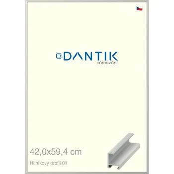Rám na obraz DANTIK rámeček 42x59,4 | ALU profil 6001 Stříbrná matná (Plexi Čiré) (Vyrobeno s láskou u nás v DANTIKU)