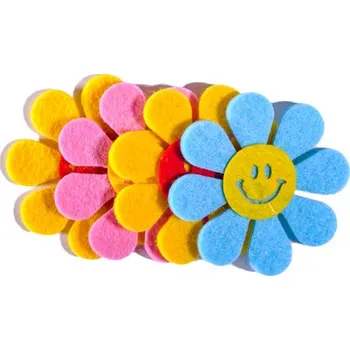 Dekorační plstěné kvítky, mix barev 4 ks