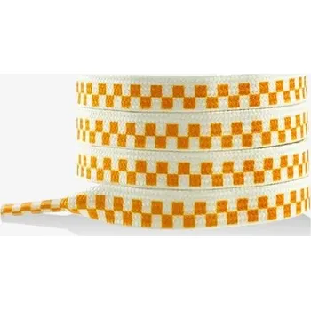 Tkaničky do bot Široké tkaničky s šachovnicovým potiskem, jeden pár - Oranžové, 120 cm