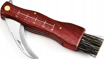 Multifunkční nůž Houbařský nožík se štětcem dřevěný 13,5 x 2,5 x 1,8 cm hnědý