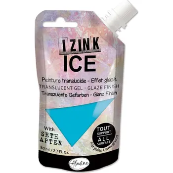 Výtvarná barva Aladine Efektová barva Aladine Izink Ice, 80 ml - mer du sud, azurová