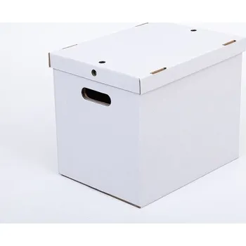 Obalový materiál Poštovní kartonová krabice s uchy 400x300x330 mm 3VVL B 450g/m2 bílá s víkem - paleta 590 ks