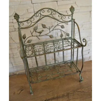 police Kovová police - regál PROVENCE -zelená