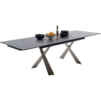 Jídelní stůl Rozkládací jídelní stůl BADESI antracit, podnož broušená nerez