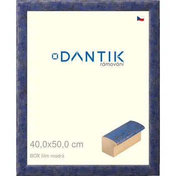 Rám na obraz DANTIK rámeček 40x50 | BOX film modrá (Plexi Čiré) (Vyrobeno s láskou u nás v DANTIKU)
