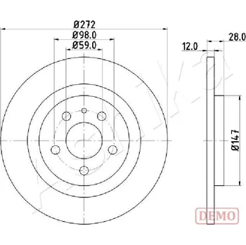 Brzdový systém Brzdový kotouč ASHIKA 61-00-0606C