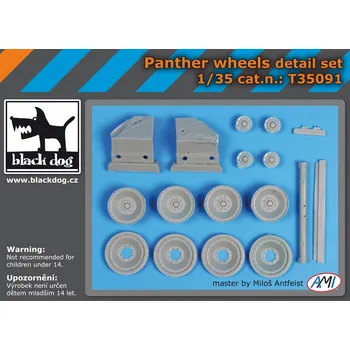 Plastikový model Blackdog 1/35 Panther wheels detail set