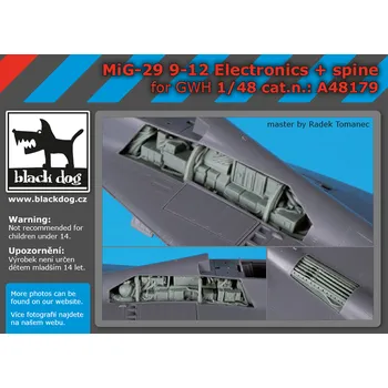 Plastikový model Blackdog 1/48 MiG-29 9-12 electronics + spine (GWH)