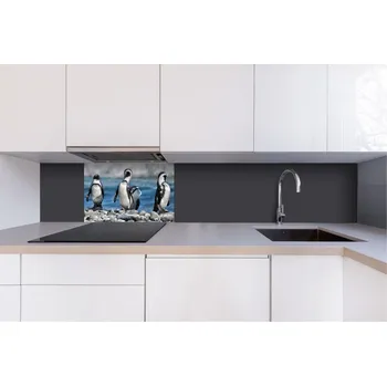 Obklad DIMEX | Dibond za kuchyňskou linku DBW-06040-112 | 60 x 40 cm | Tučňáci + Dibond deska za kuchyňskou linku DIMEX v rozměru 60 x 40 cm, motiv Tučňáciv rozměru