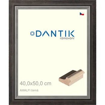 Rám na obraz DANTIK rámeček 40x50 | AMALFI černá (Plexi Čiré) (Vyrobeno s láskou u nás v DANTIKU)