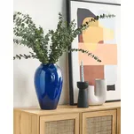 Dekorativní váza modrá terakotová vysoká 37 cm moderní obývací pokoj ložnice Beliani