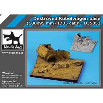 Plastikový model Blackdog 1/35 Destroyed Kubelwagen base (100x95 mm)