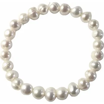 Náramek Paua Náramek z velkých říčních perel bílá 18 cm