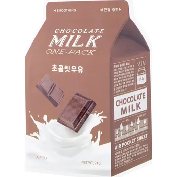 Pleťová maska A'Pieu Milk vyhlazující textilná maska s kakaovým extraktem na obličej, 21 g
