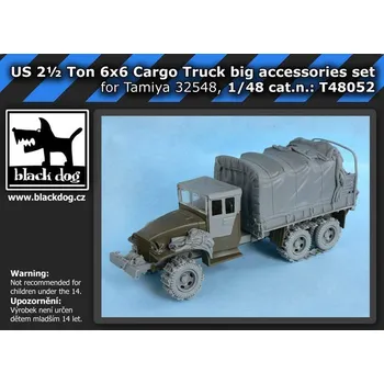 Plastikový model Blackdog 1/48 US 2 1/2 ton 6x6 Cargo - BIG accessories set