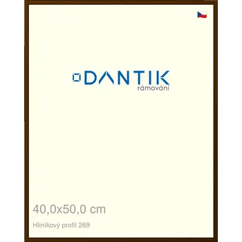 Rám na obraz DANTIK rámeček 40x50 | ALU profil 7269 Hnědá umbra broušená (Plexi Čiré) (Vyrobeno s láskou u nás v DANTIKU)