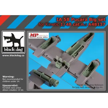 Plastikový model Blackdog 1/48 IA-58 Pucará big set (KIN)