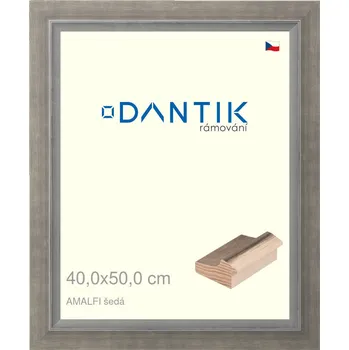 Rám na obraz DANTIK rámeček 40x50 | AMALFI šedá (Sklo Čiré) (Vyrobeno s láskou u nás v DANTIKU)